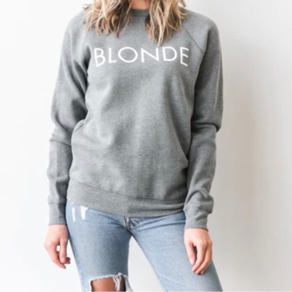 Brunette The Label — “ Blonde “ Grey Sweater. New with tags. XS/S - Picture 1 of 2